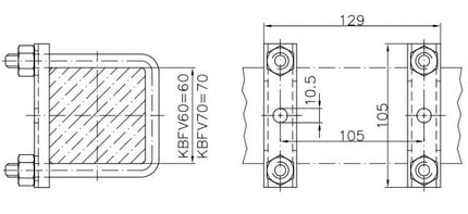 Cantonal Collier de serrage professionnel pour pince de roue jockey à fixer sur un tube de 70 mm