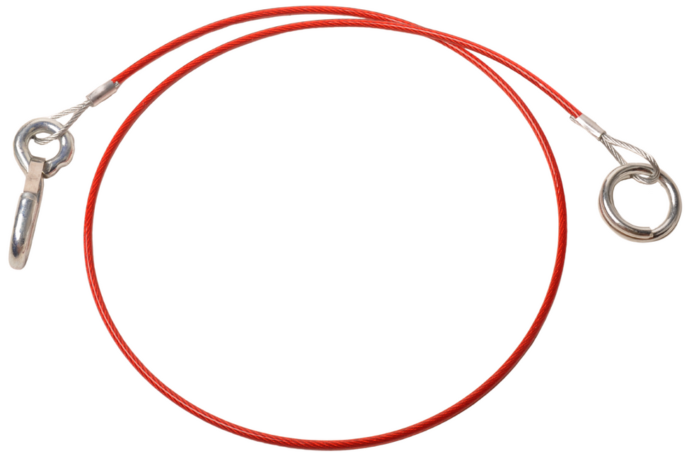 Cantonal Corde de freinage 100 cm crochet de serrage + anneau (Rouge)