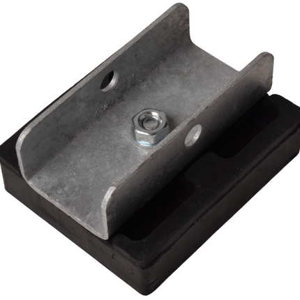 Cantonal Coussinets en caoutchouc sur support - 120x100x35 mm - noir