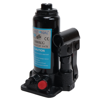 Cantonal Cric à bouteille - charge maximale 2 tonnes (2000 kg) - homologué TüV/GS
