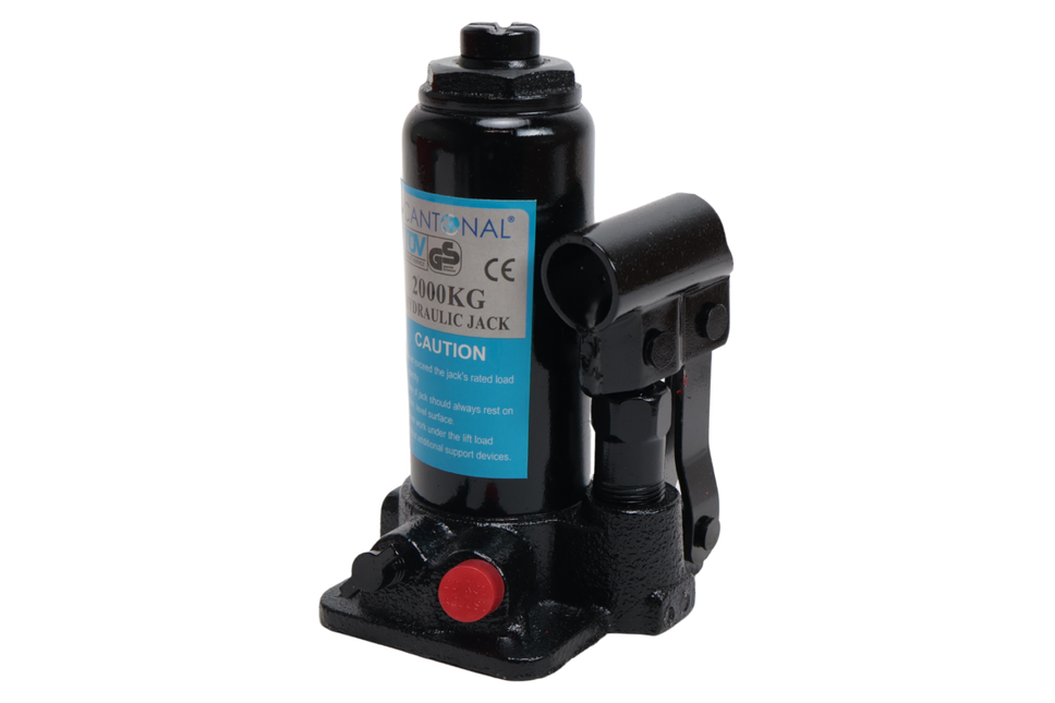 Cantonal Cric à bouteille - charge maximale 2 tonnes (2000 kg) - homologué TüV/GS