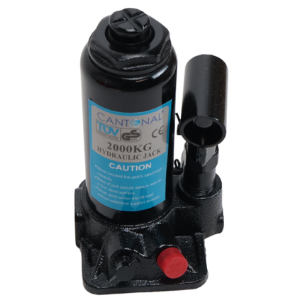 Cantonal Cric à bouteille - charge maximale 2 tonnes (2000 kg) - homologué TüV/GS