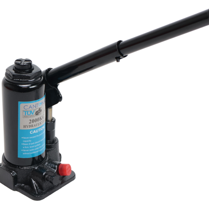 Cantonal Cric à bouteille - charge maximale 2 tonnes (2000 kg) - homologué TüV/GS
