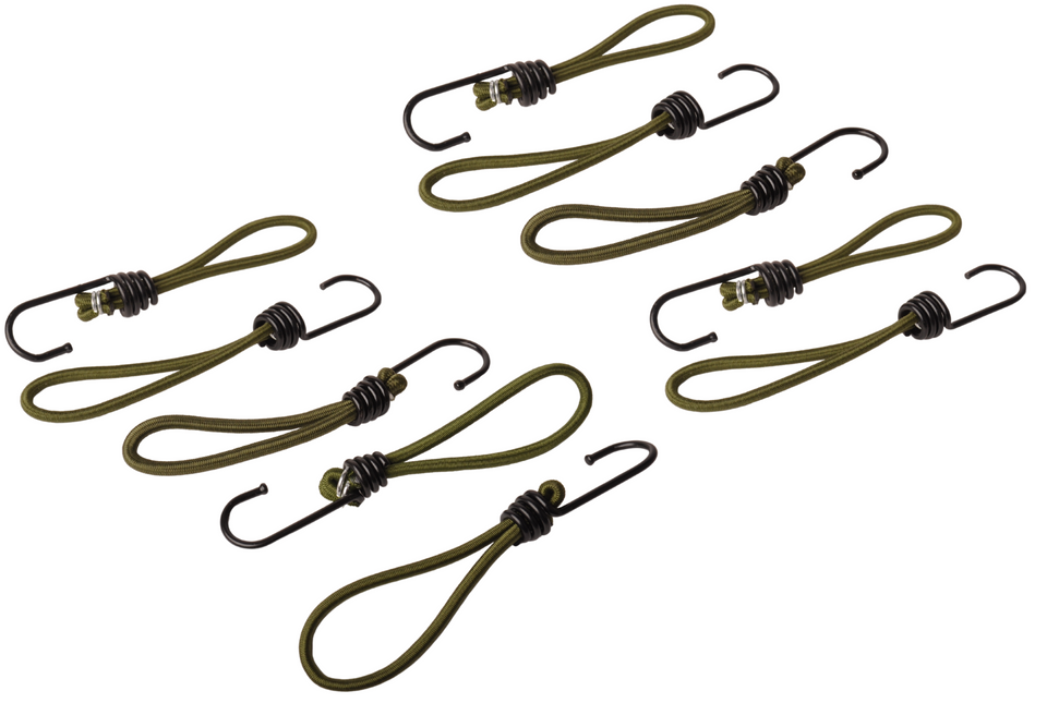 Cantonal Élastiques avec crochet - 15 cm - vert foncé avec crochet noir