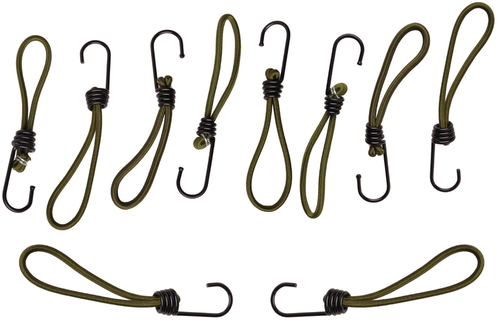 Cantonal Élastiques avec crochet - 15 cm - vert foncé avec crochet noir