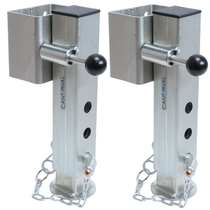 Cantonal Ensemble de 2 pieds de support - réglables et basculantes - adaptés pour remorque Eduard