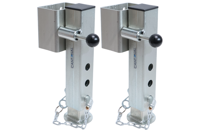 Cantonal Ensemble de 2 pieds de support - réglables et basculantes - adaptés pour remorque Eduard