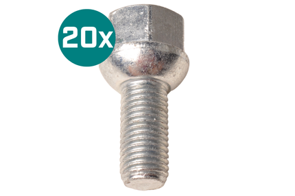 Cantonal Ensemble de 20 pièces - boulons de roue - collerette sphérique - M12x1,5
