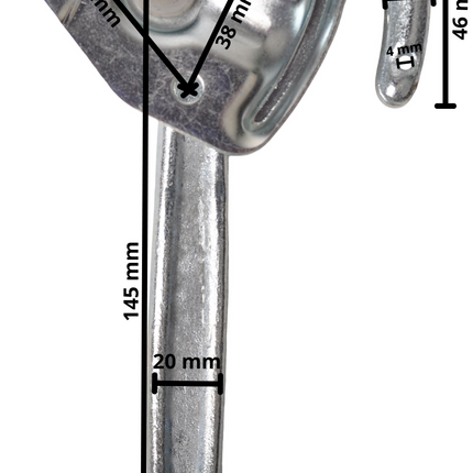 Cantonal Fermeture à crochet DROITE type 0 (grande plaque de montage)