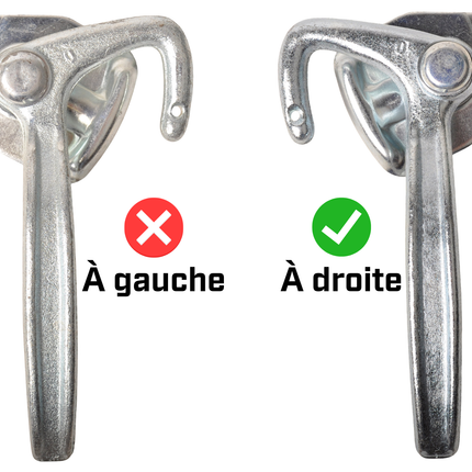 Cantonal Fermeture à crochet DROITE type 0 (grande plaque de montage)