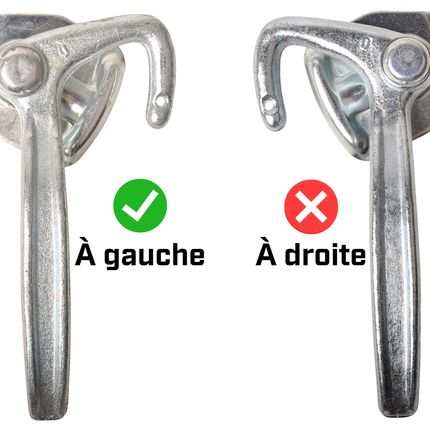 Cantonal Fermeture à crochet GAUCHE type 0 (grande plaque de montage)