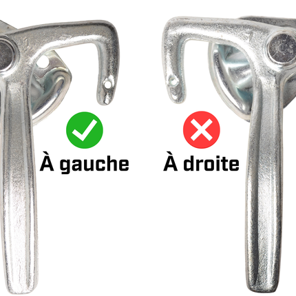 Cantonal Fermeture à levier coudé GAUCHE type 1 (grande plaque de montage)