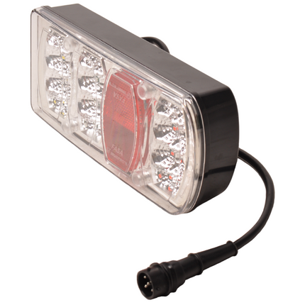 Cantonal Feu arrière de remorque - Cantonal LED - droite - 228x100x53 mm - connecteur 5 broches baïonnette