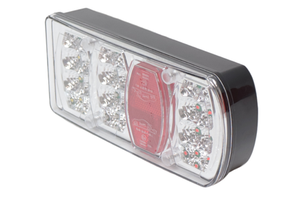 Cantonal Feu arrière de remorque - Cantonal LED - droite - 228x100x53 mm - connecteur 5 broches baïonnette