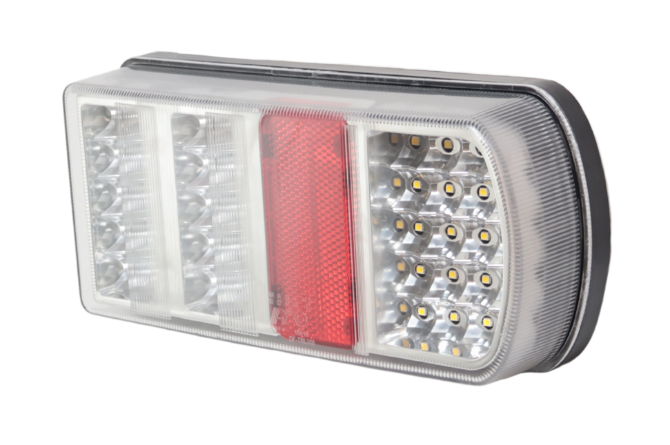 Cantonal Feu arrière de remorque - Cantonal LED - droite - 228x106x55 mm - raccordement par fils libres - toutes fonctions