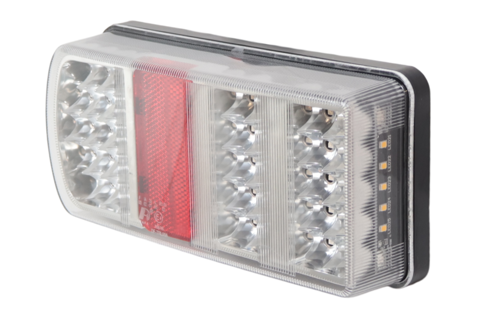 Cantonal Feu arrière de remorque - Cantonal LED - gauche - 228x106x55 mm - raccordement par fils libres - toutes fonctions