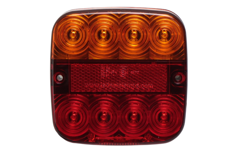 Cantonal Feu arrière de remorque - Cantonal LED - gauche/droite - 5 fonctions - 107x107x23 mm