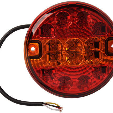Cantonal Feu arrière de remorque - Cantonal LED - rond plat - 140x35 mm - raccordement par fils libres
