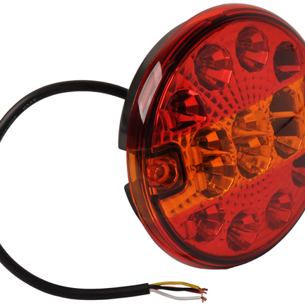 Cantonal Feu arrière de remorque - Cantonal LED - rond plat - 140x35 mm - raccordement par fils libres