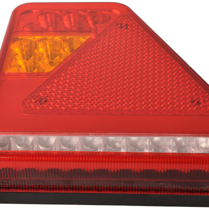 Cantonal Feu arrière de remorque - Glotrac - LED - droite - 208x188x40 mm - avec feu de recul et réflecteur triangulaire