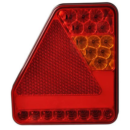 Cantonal Feu arrière de remorque - Glotrac - LED - gauche - 208x188x40 mm - avec feu de brouillard et réflecteur triangulaire