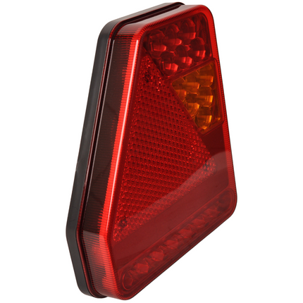 Cantonal Feu arrière de remorque - Glotrac - LED - gauche - 208x188x40 mm - avec feu de brouillard et réflecteur triangulaire