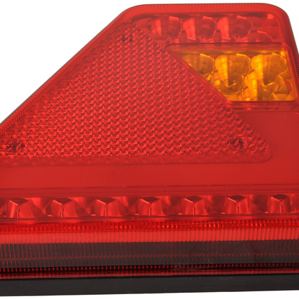 Cantonal Feu arrière de remorque - Glotrac - LED - gauche - 208x188x40 mm - avec feu de brouillard et réflecteur triangulaire