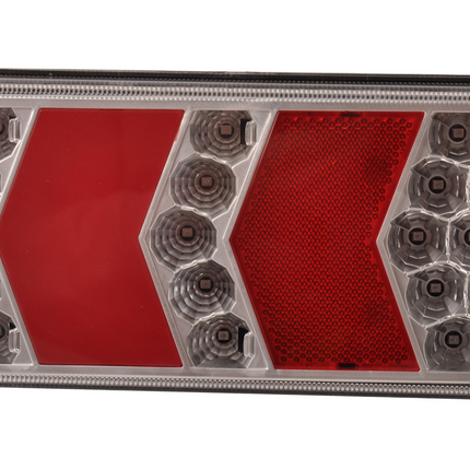 Cantonal Feu arrière de remorque - Glotrac - LED - gauche - 230x105x40 mm - avec feu de brouillard et réflecteur