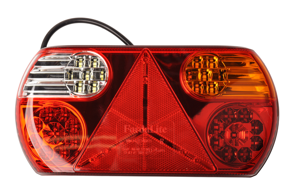 Cantonal Feu arrière droit 32 LEDs 296x145x45 mm - triangle réfléchissant inclus