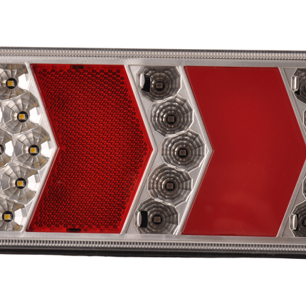 Cantonal Feu arrière droit LED - 230x105x40 mm - feu de recul et catadioptre inclus