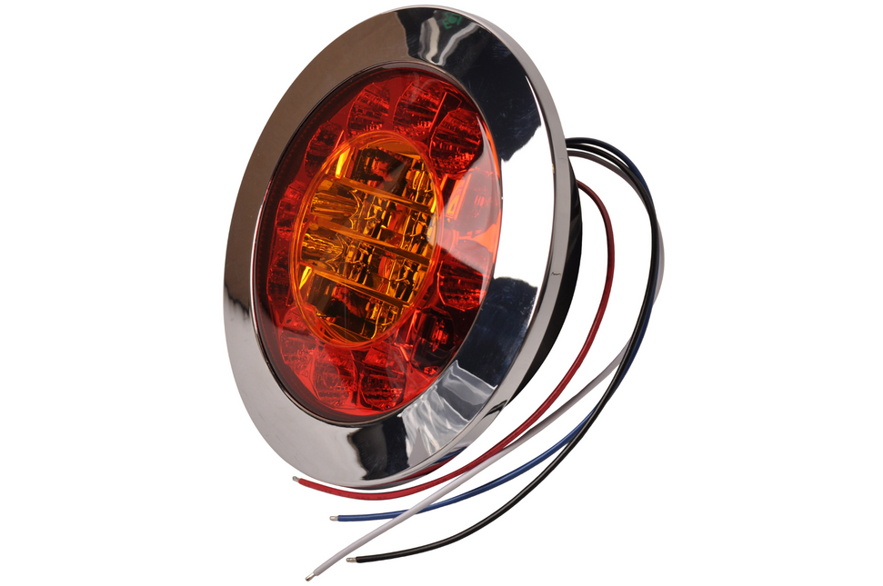 Cantonal Feu arrière encastrés en chrome 155,4x42,7 mm