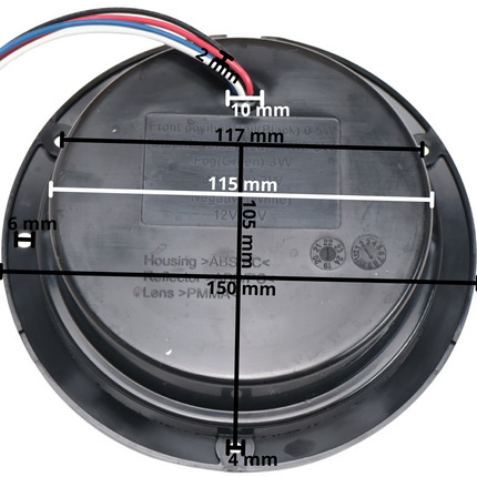 Cantonal Feu arrière encastrés en chrome 155,4x42,7 mm