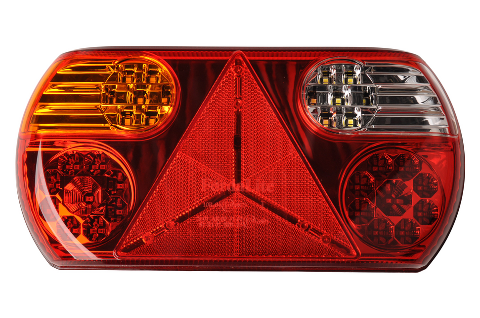 Cantonal Feu arrière gauche 32 LEDs 296x145x45 mm - triangle réfléchissant inclus
