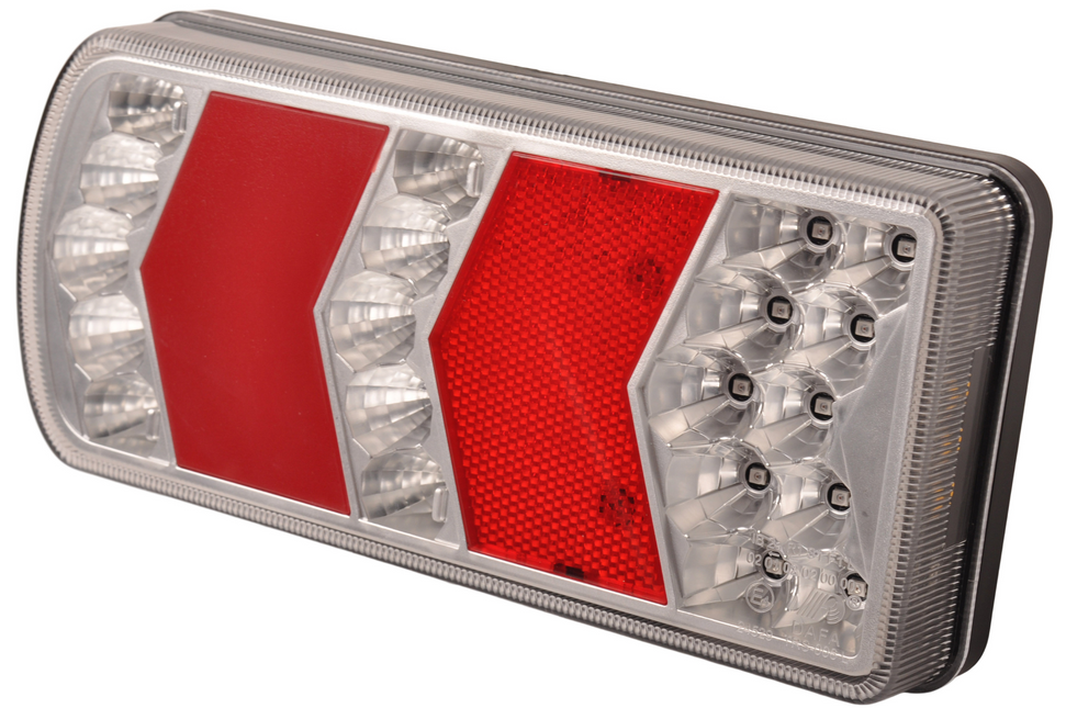 Cantonal Feu arrière gauche LED - 230x105x40 mm - avec feu antibrouillard et réflecteur