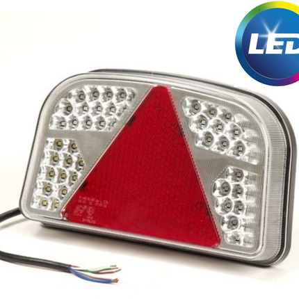 Cantonal Feu arrière LED avec 56 LEDs - droit - 244x149x48 mm