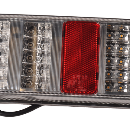 Cantonal Feu arrière LED avec toutes les fonctions et connectables avec des câbles séparés - 228x106x55 mm à droit