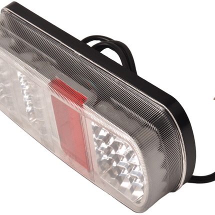 Cantonal Feu arrière LED avec toutes les fonctions et connectables avec des câbles séparés - 228x106x55 mm à droit