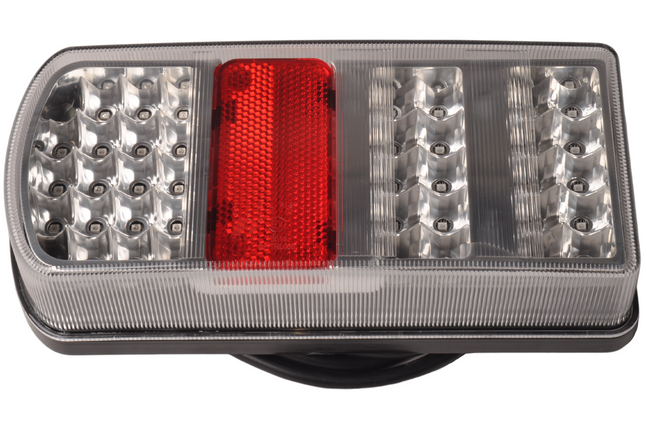 Cantonal Feu arrière LED avec toutes les fonctions et connectables avec des câbles détachés - 228x106x55 mm gauche