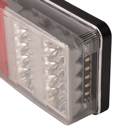 Cantonal Feu arrière LED avec toutes les fonctions et connectables avec des câbles détachés - 228x106x55 mm gauche