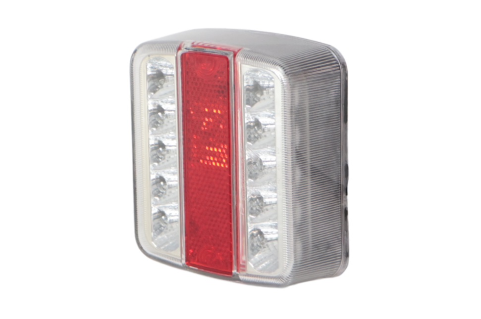 Cantonal Feu arrière LED petite taille, droit 100x100x35 mm