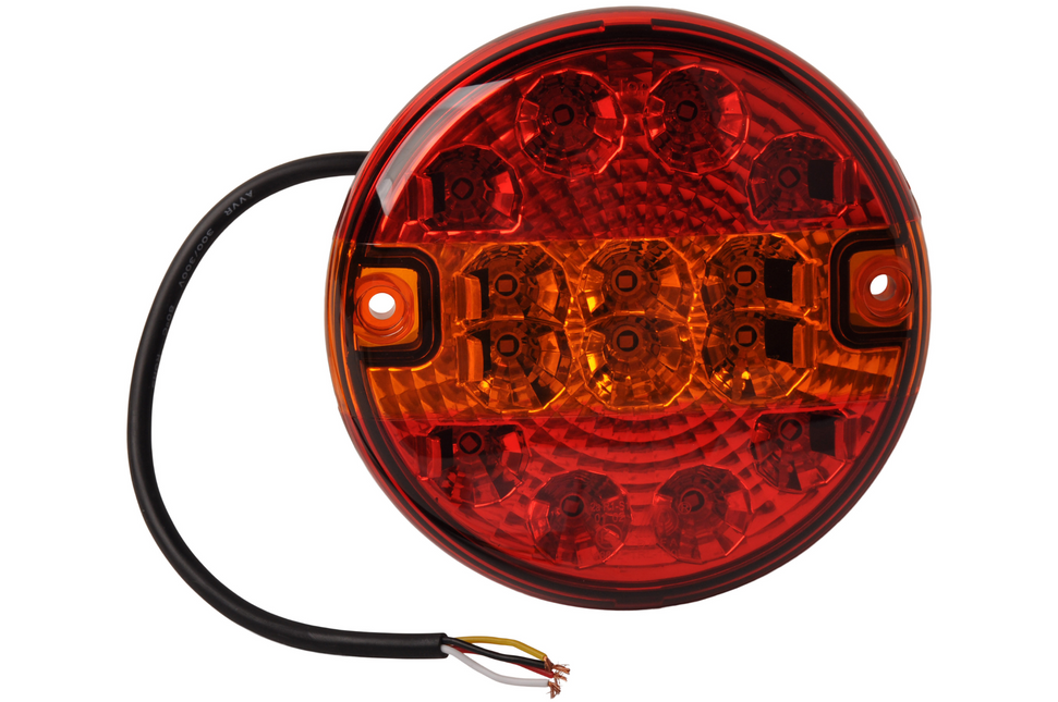 Cantonal Feu arrière  LED rond et plat 140x35 mm - câble détaché