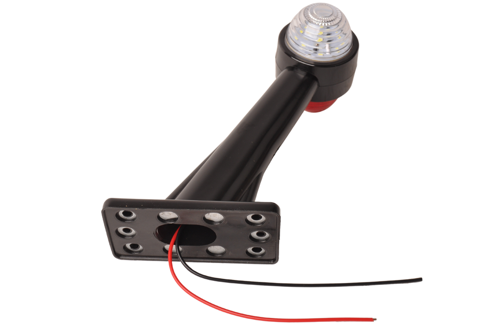Cantonal Feu de gabarit de base rouge/blanc lumière de 19 cm de long en angle oblique - 2 pièces - gauche et droite