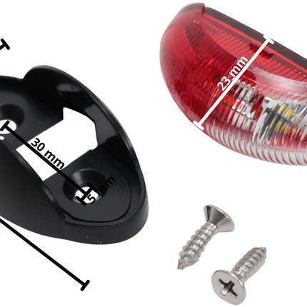 Cantonal Feu de gabarit design rouge/blanc LED sur support