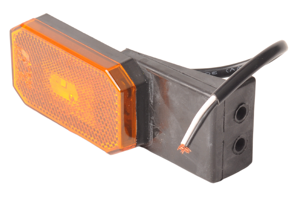 Cantonal Feu de gabarit latéral orange/jaune sur socle de montage - 10 cm de fil libre à 2 brins - ampoule