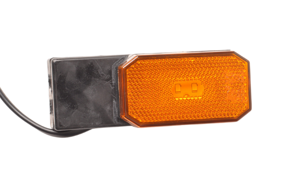 Cantonal Feu de gabarit latéral orange/jaune sur socle de montage - 10 cm de fil libre à 2 brins - ampoule