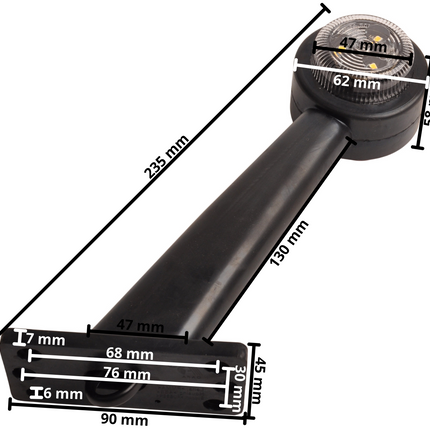 Cantonal Feu de gabarit LED - droite - rouge/blanc - 45 degrés - 12/24 Volt