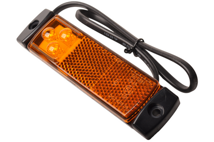 Cantonal Feu de gabarit rectangulaire orange/jaune - connexion 2 fils avec câble desserré - LED