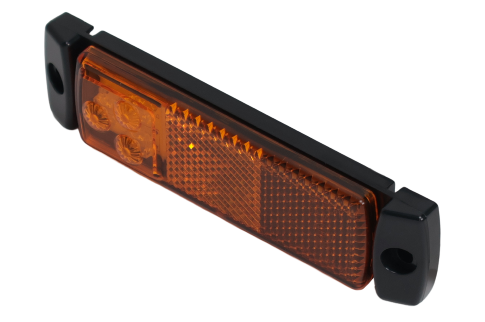 Cantonal Feu de gabarit rectangulaire orange/jaune - connexion 2 fils avec câble desserré - LED
