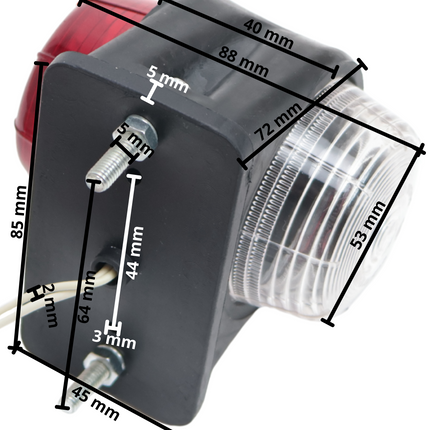 Cantonal Feu de gabarit rouge/blanc 87x70x85 mm