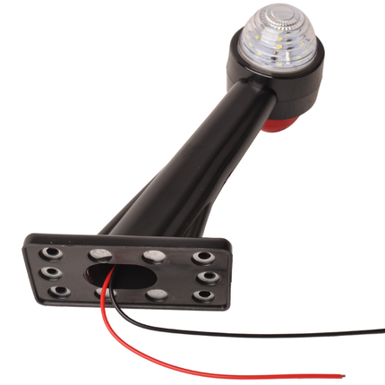 Cantonal Feu de gabarit rouge/blanc lumière de 19 cm de long en angle oblique - 2 pièces - gauche et droite